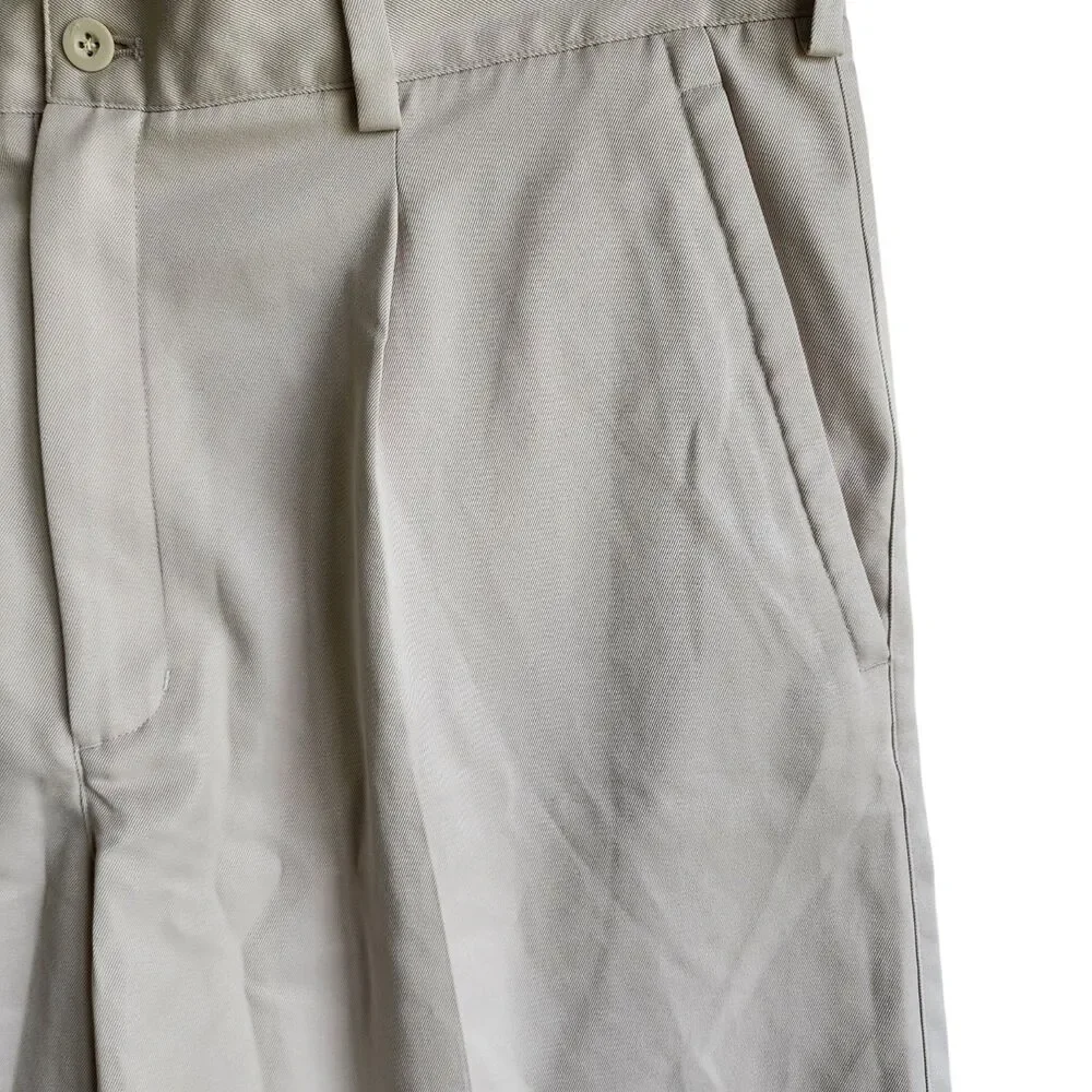 Nike Golf Shorts Mens Size 38 Tan Dri-Fit Performance Pleated Front Pockets